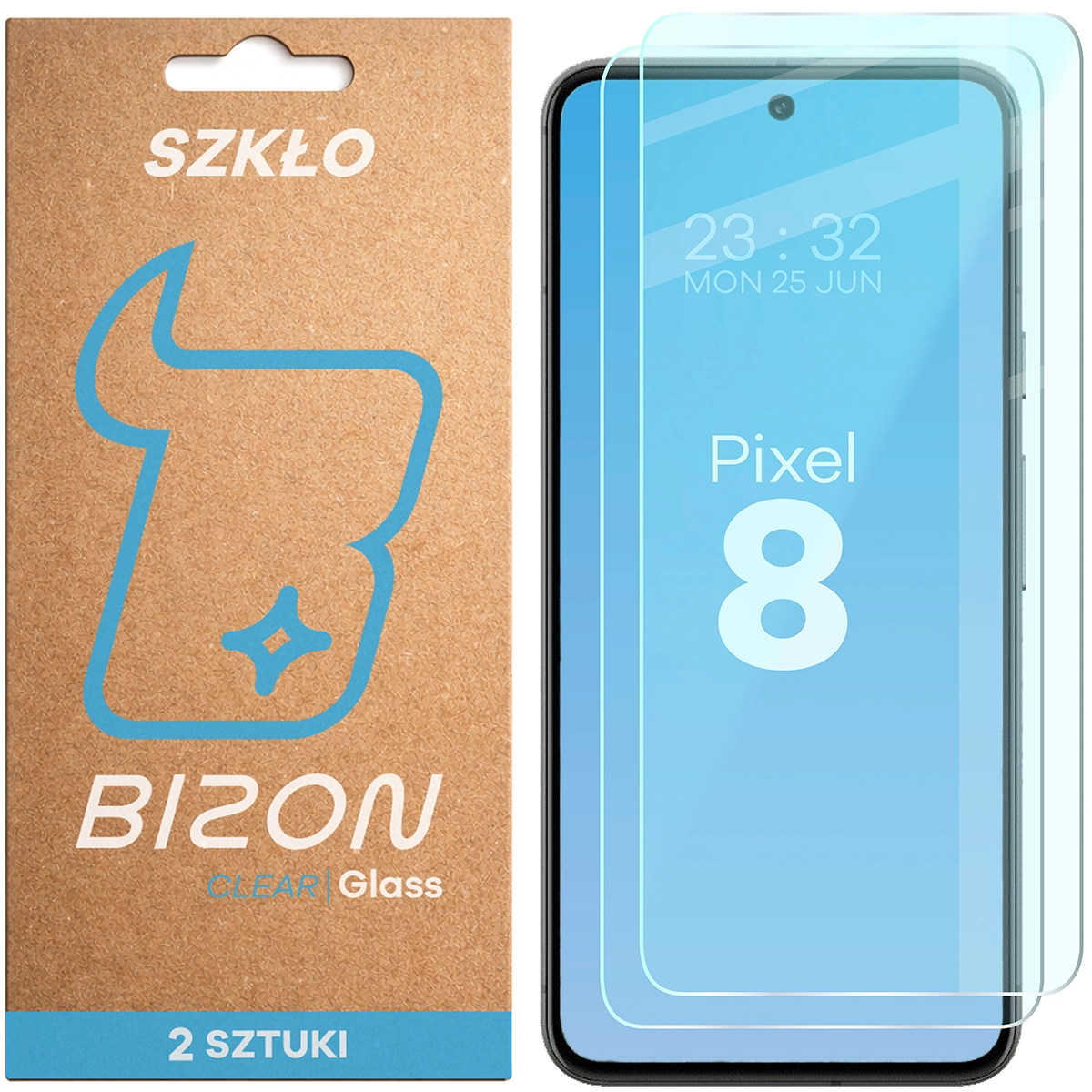 Szkło hartowane Bizon Glass Clear Duo do Google Pixel 8, 2 sztuki